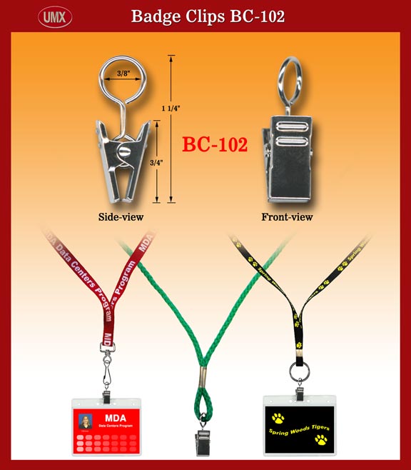 Metal Swivel ID Badge Clips, Bulldog Clip BC-102