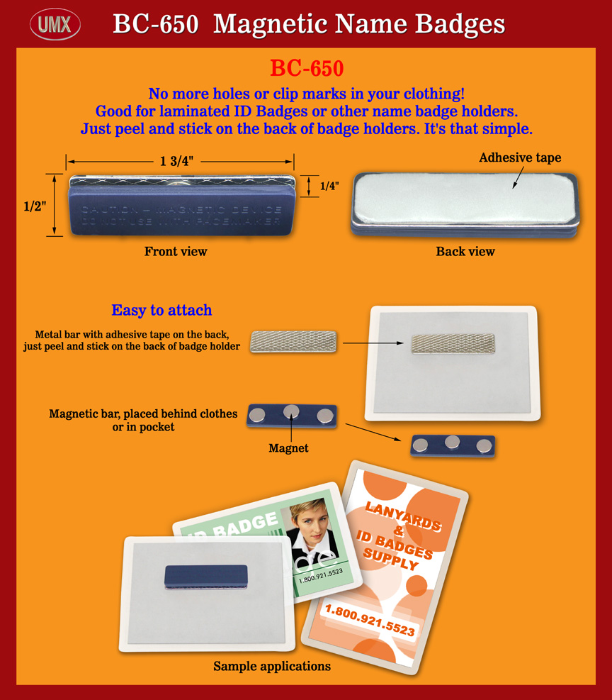 A Great Way To Protect Your Clothing From Clip Mark or Pin Hole - Magnetic Name Badges and ID Card Holders with Magnets and Adhesive Tapes