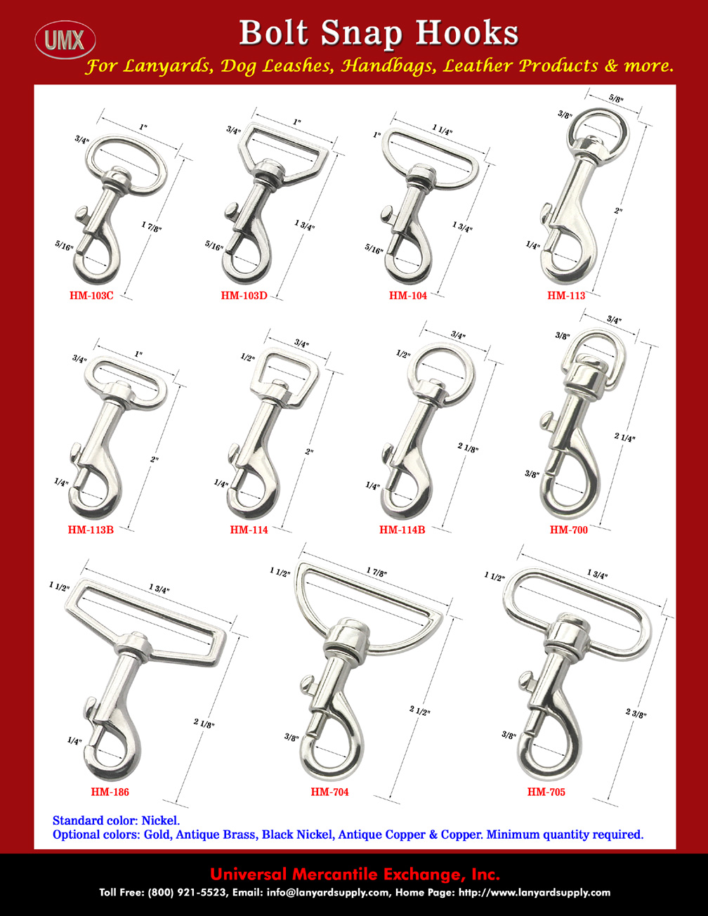 This short profile swivel head snap hooks come with a variety of swivel heads for unique application.