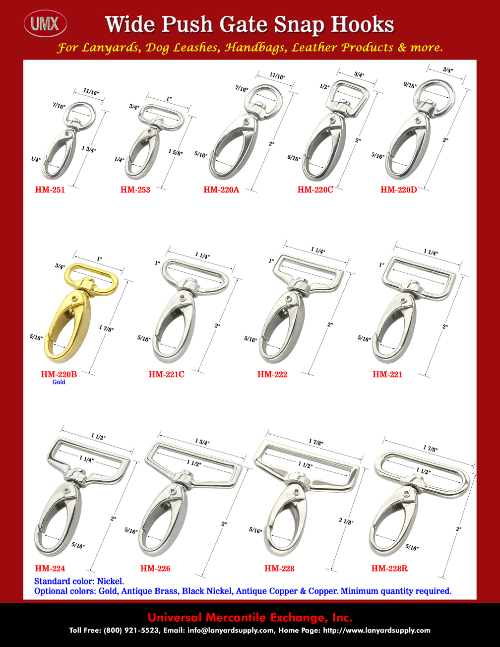 Small Round Eye To Big Square Eye Bolt Snaps with Wide Push Gate - For Easy Open