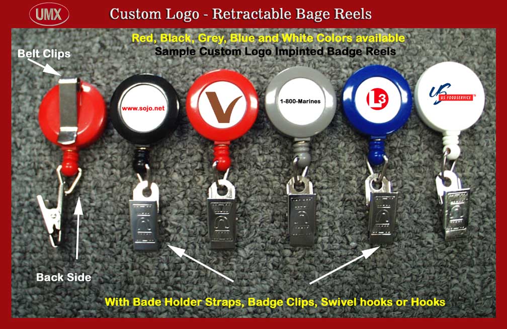 Custom Logo Retractable Reel for ID Card Holder or Name Badge holder