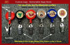 Sample 2 - RT-02 Custom Logo Retractable Reels with Badge Clips for Name Badge holders or ID Card