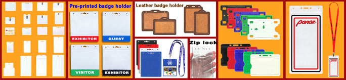 Suppliers, wholesalers, designers and manufactureres of badge holders, ID card, Plastic name badge, name tag, sports ticket and ID badge holder supplies. Making name badges and ID holders for school, college or university student, convention, trade show giveaway, exhibit, EXPO, corporation, state or federal government employee, military, event, meeting, sporting, seminar, concert, party, hospital, nursing home, church, chain store, membership, fundraising, business, and company security ID badge systems etc.
