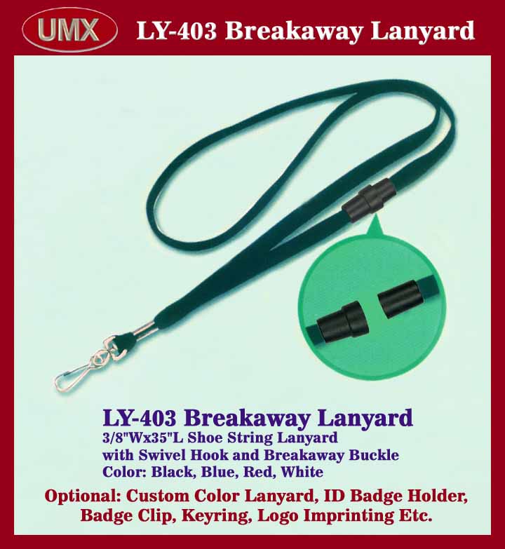 LY-403 Cheap Break-away Lanyard, Safety Lanyard for Trade Show, School and Corporation Name Badge