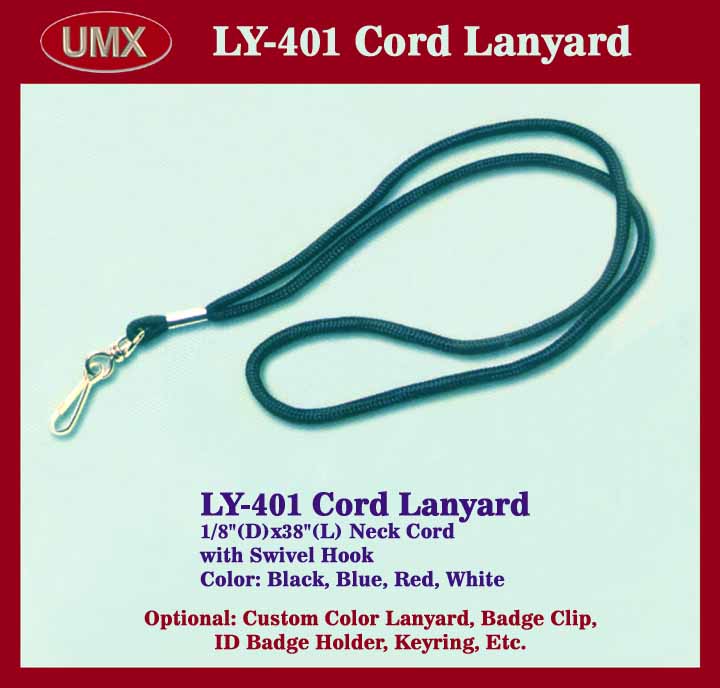 Cord Neck Lanyards, Cord Lanyards, Cord Badge Lanyards for Nambe Badge