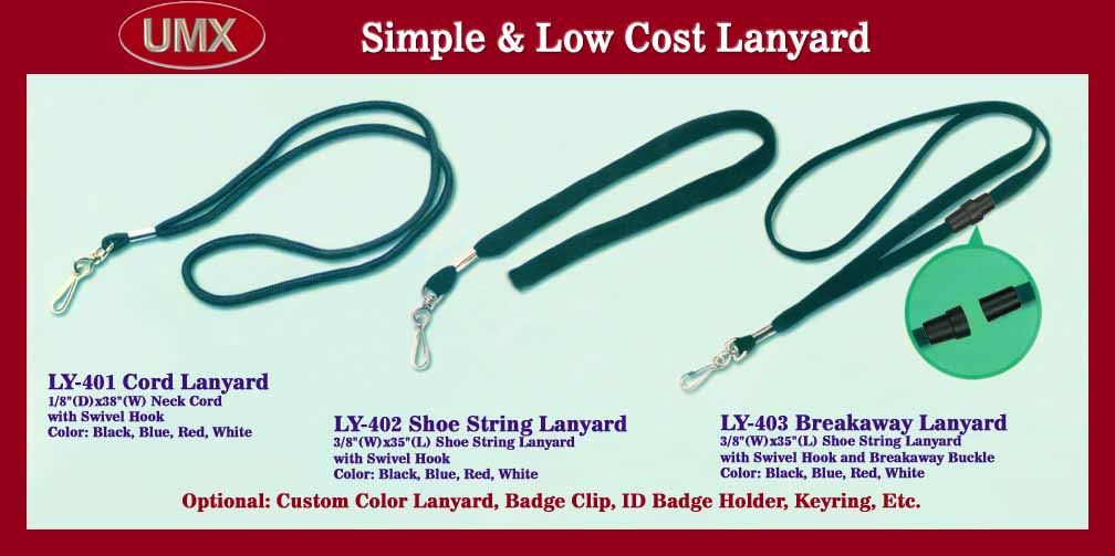 Cheapest Badge Lanyard, Simple Lanyard, Basic Lanyard with Cheap Low Cost