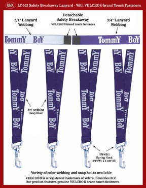 velcro safety breakaway lanyard