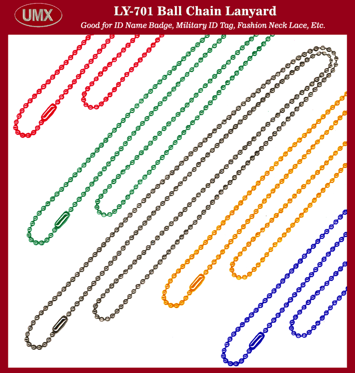 Lanyards: Neck Lace Lanyards, Ball Chain Lanyards, Beaded Chain Lanyards, Beads Lanyards