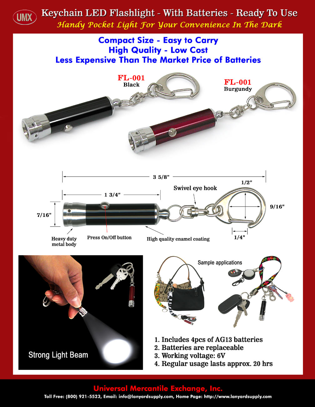 Compact Size Keychain Flashlights: A Great Add-on Flashlight For Keychains.
