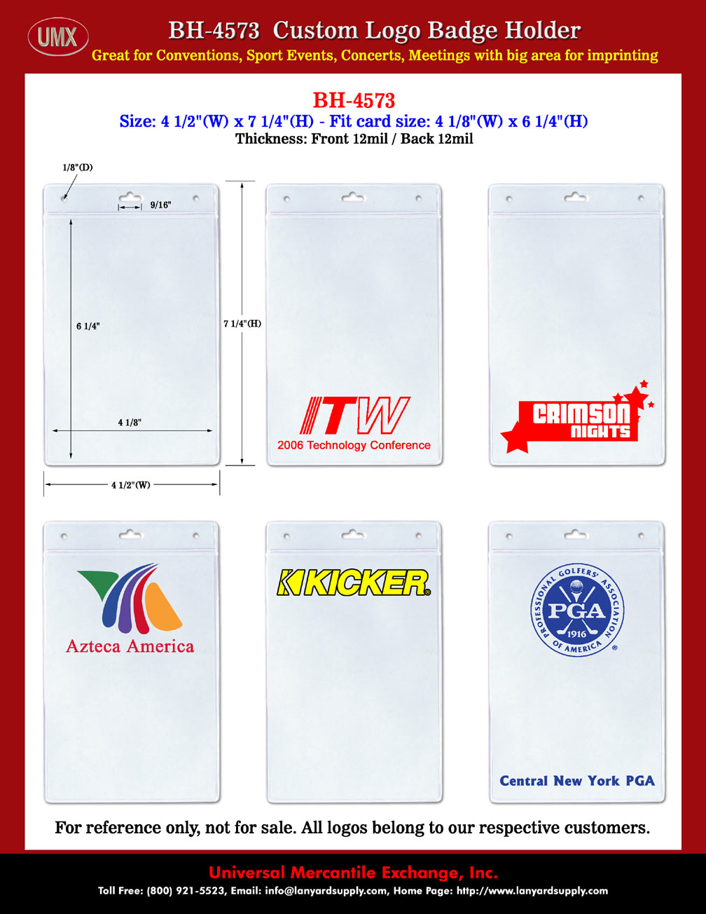 Conference Holders With Custom Imprinted For Conference ID Cards Or Name Badges.