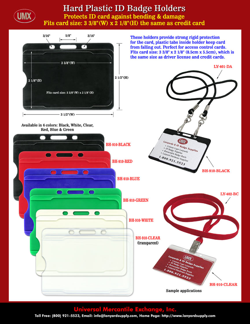 These rigid ID holders provide open slots, designed to protect the ID card and magnetic stripe but leaving the card easily access from front side.