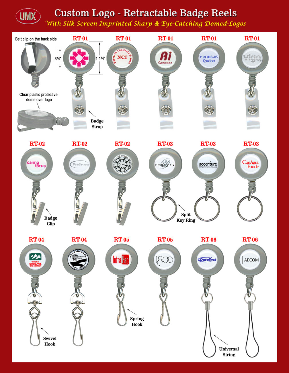 Lanyards > Badge Reels > Custom Logo Imprinted or Laser Cut > Personalized Name Badge Reels.