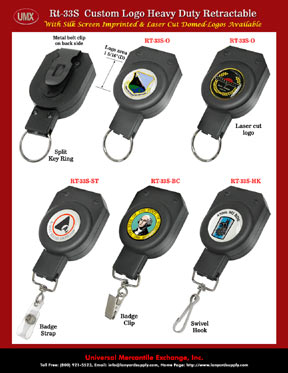 Big Logo Imprinted For Steel Wire Custom Retractable Key Reels