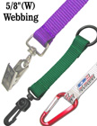 5/8" Heavy Duty Plain Color Strap Dual Hardware Attachment Short Leash Lanyards