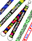 Custom Order with Non-Imprited or With Custom Imprinted Logo 3-End Lanyards With Pre-Printed Pattern Straps.