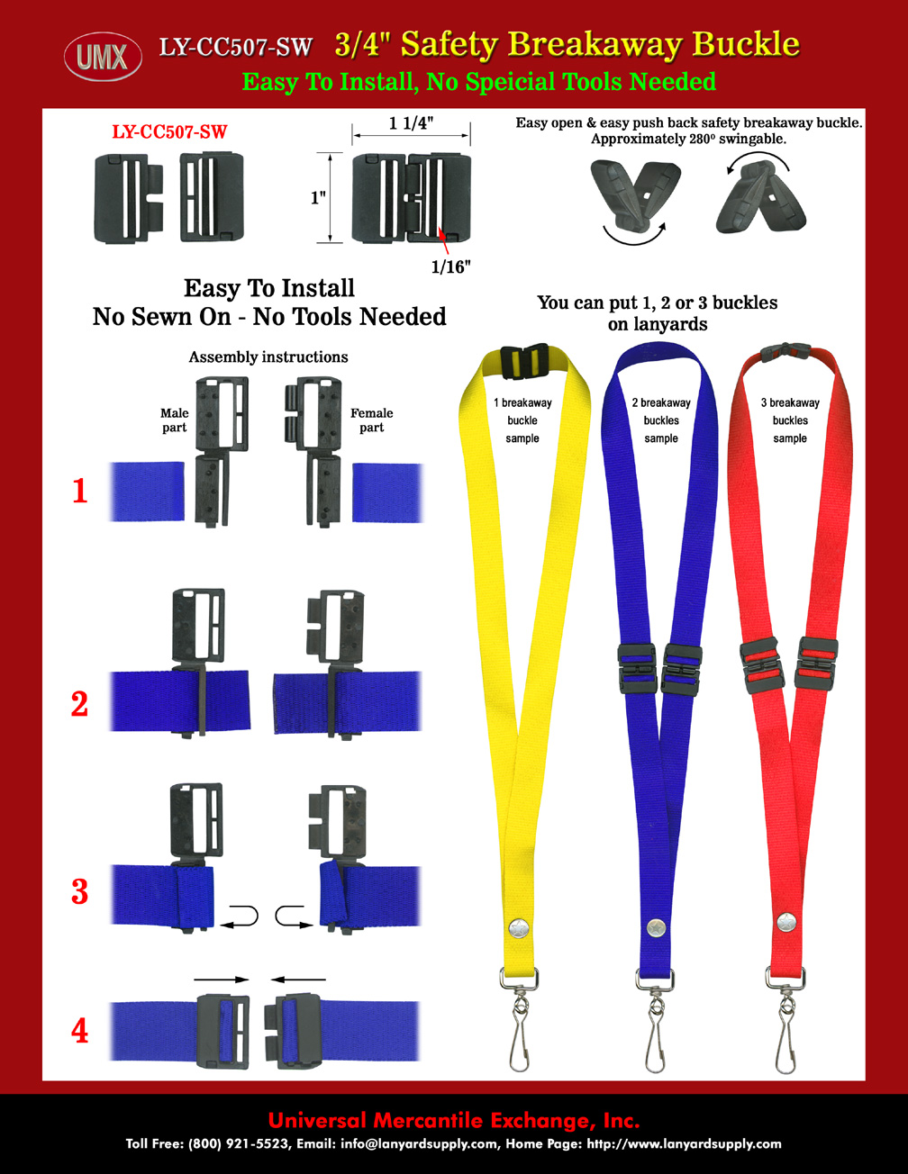 Great Upgrade For Your Exisiting Lanyards With Safety Breakaway Buckles.