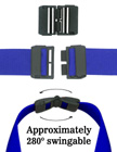 Compact size swingable and detachable safety breakaway buckle for 3/4" neck lanyard or wrist lanyard making.