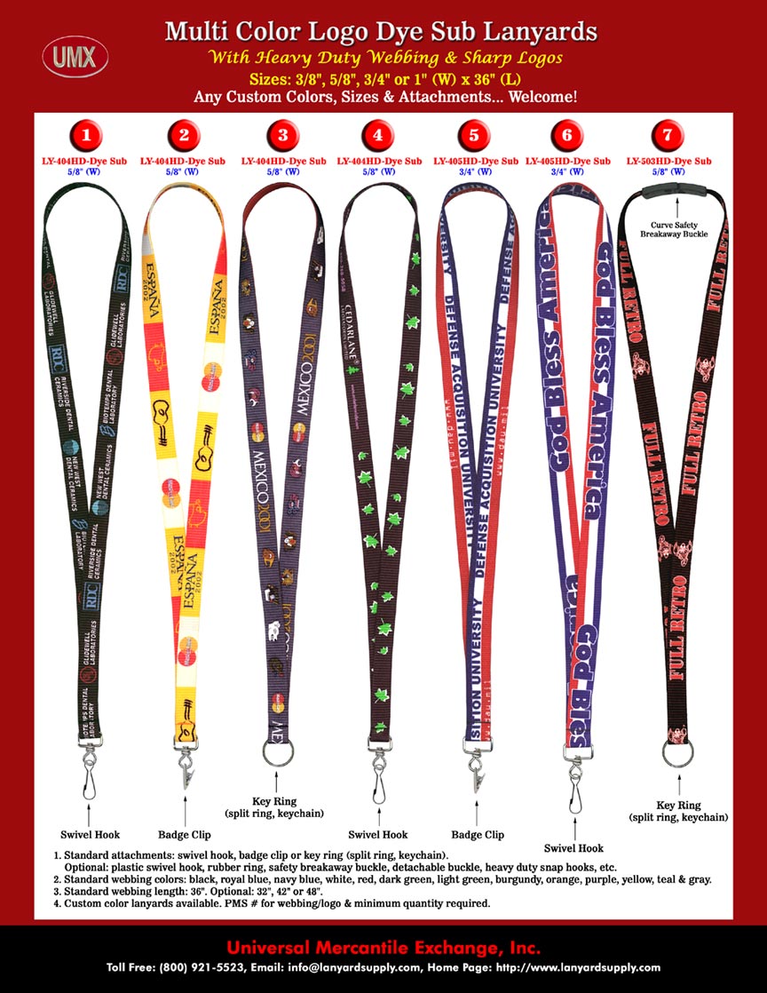 Dye Sub Neck Lanyards - Custom Lanyards with Dye Sublimated Multi-Color Logos