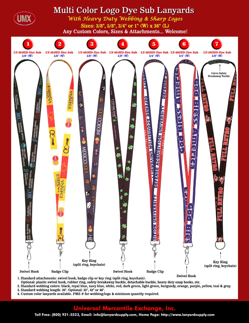 Dye Sub Neck Lanyards - Custom Lanyards with Dye Sublimated Multi-Color Logos