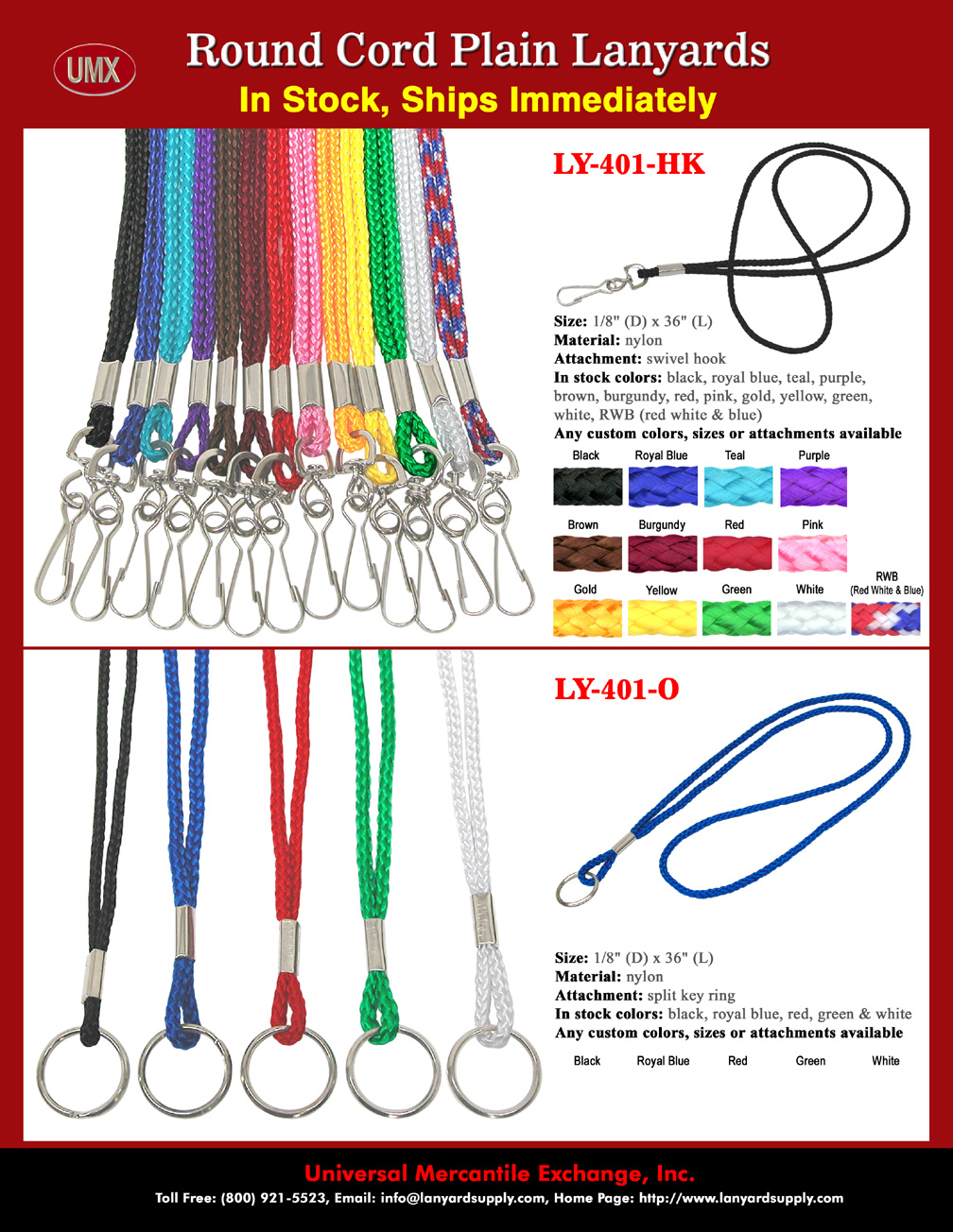 School Lanyards, Collge & University Lanyards - Low Cost Plain Lanyard Supplies