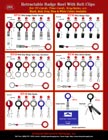 retractable badge holders, retractable badge reels, retractable badge clips, retractable key chains, retractable keychains, retractable key rings, key holders, retractable swivel hooks, retractable hooks with plastic badge straps and alligator clips