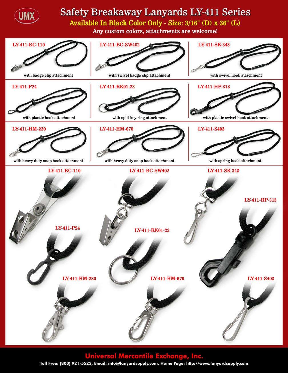 Rubber Tube Safety lanyards, Breakaway Rubber Tube Lanyards, Heavy Duty Safety Lanyard Series