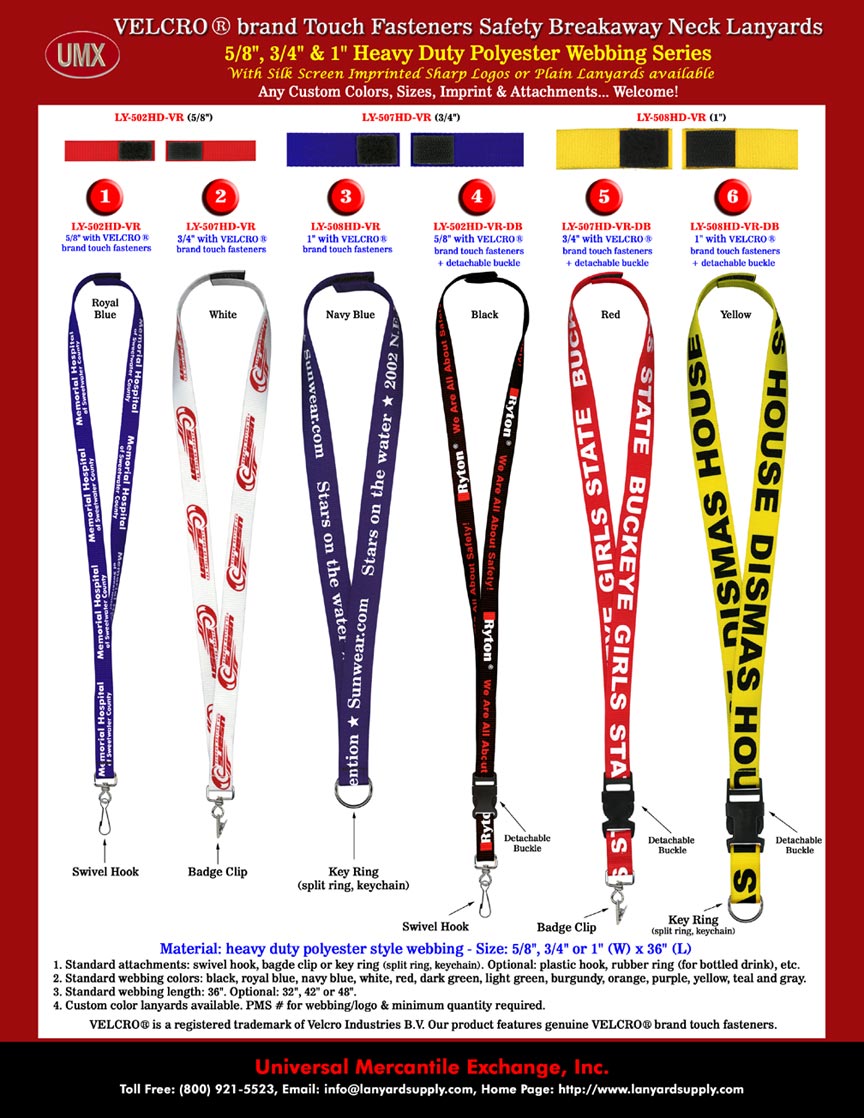 Heavy Duty Safety Lanyards: LY-403HD Multiple Safety Break Away Neck Lanyards