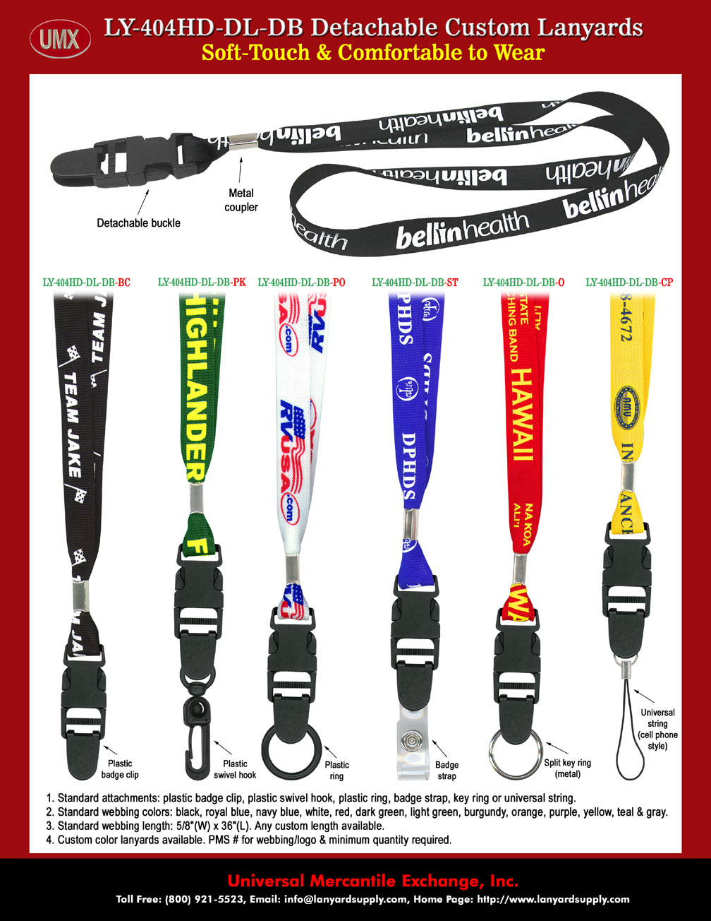 Soft Touch Detachable Lanyards With Custom Prints.