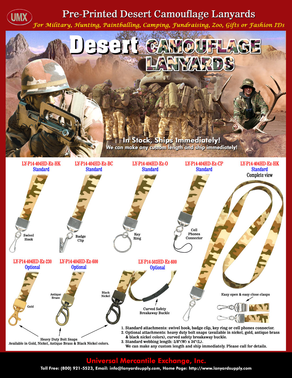 Cool Look ! Desert Theme Camo Lanyards: Desert Storm Camouflage Series