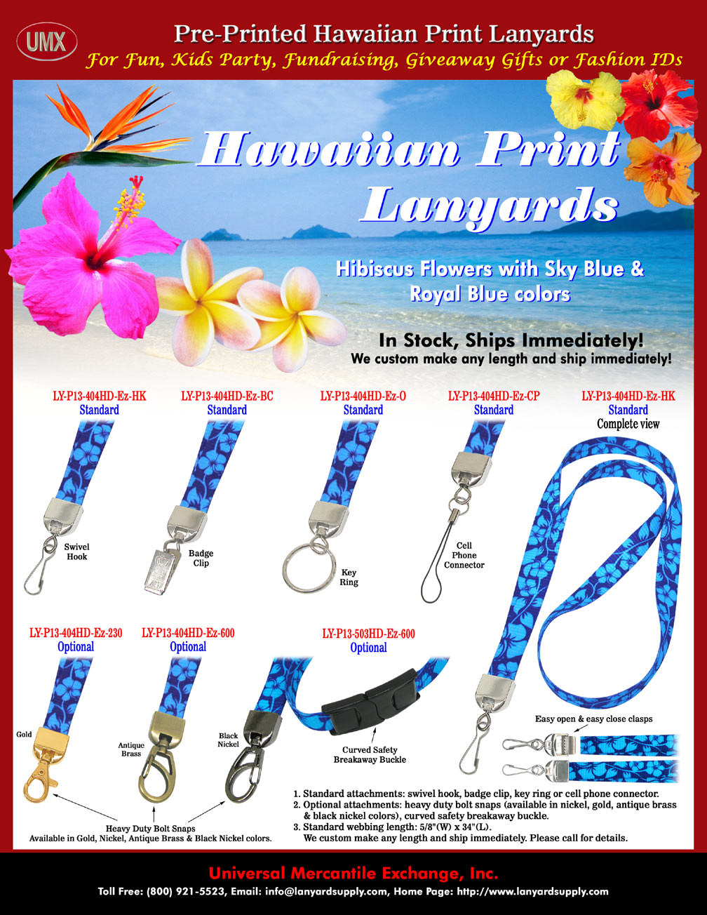 Hawaiian Theme Lanyards: Cell Phone Strap and Lanyard Supplies