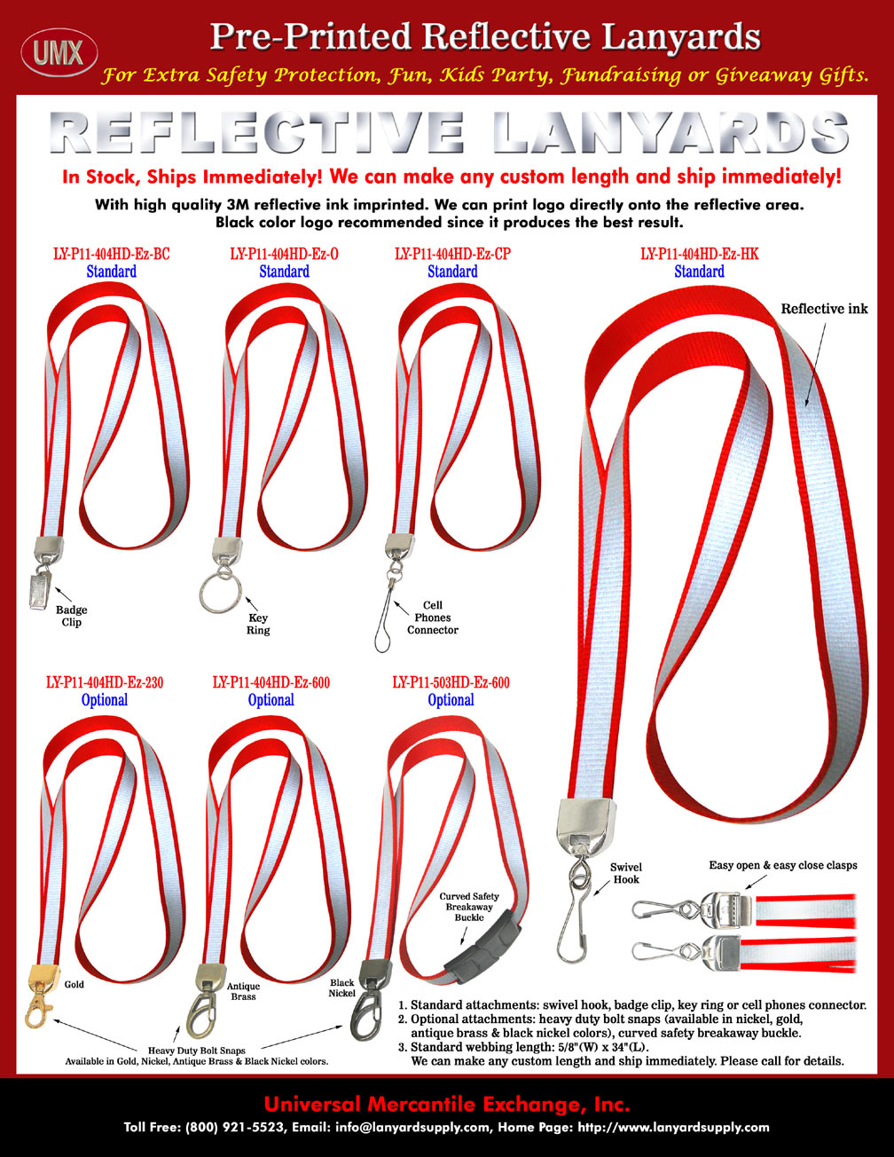 Reflective Lanyards: Cool Reflective Print Lanyards, Reflective Stripes or Patterns Printed Lanyards. Good For Zoo, Kids Party, Fundraising, Promotional Giveaway, Gifts or For Small Business Fashion ID Name Badge Holders.