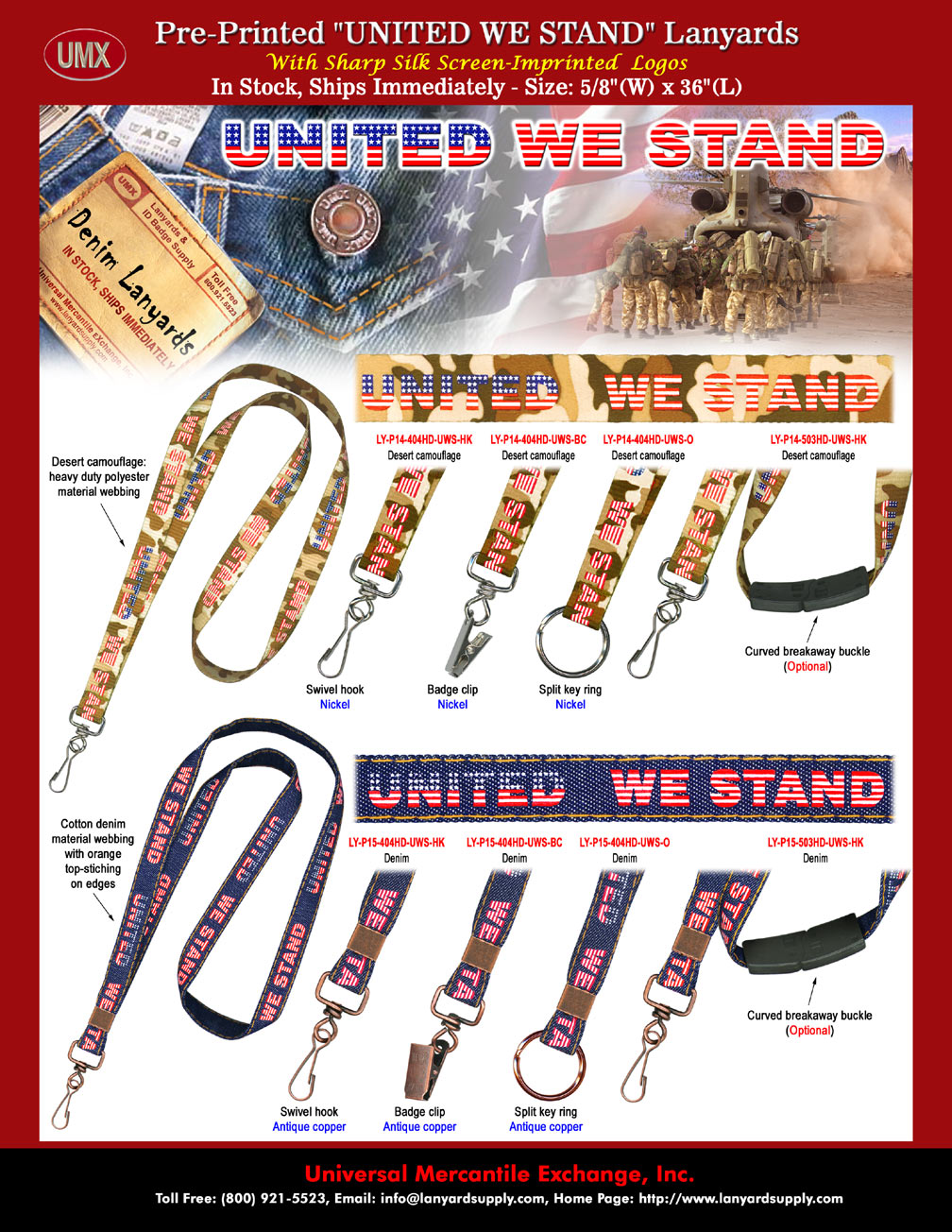 "United We Stand Patriotic Lanyards With Fashion Look!