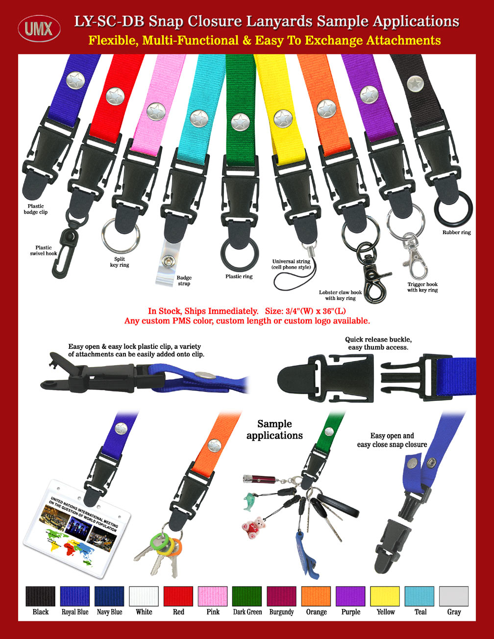 Snap-On Quick Release Neck Lanyard Application Samples With Photos.