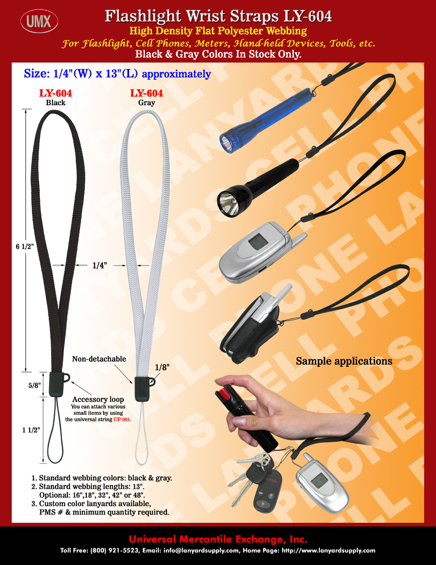 Great Flashlight Straps with Wrist Flash Light Accessory Loops.
