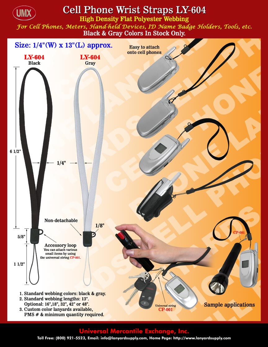 Mobile Phone Wrist Straps with Mobile Phone Accessory Loops.