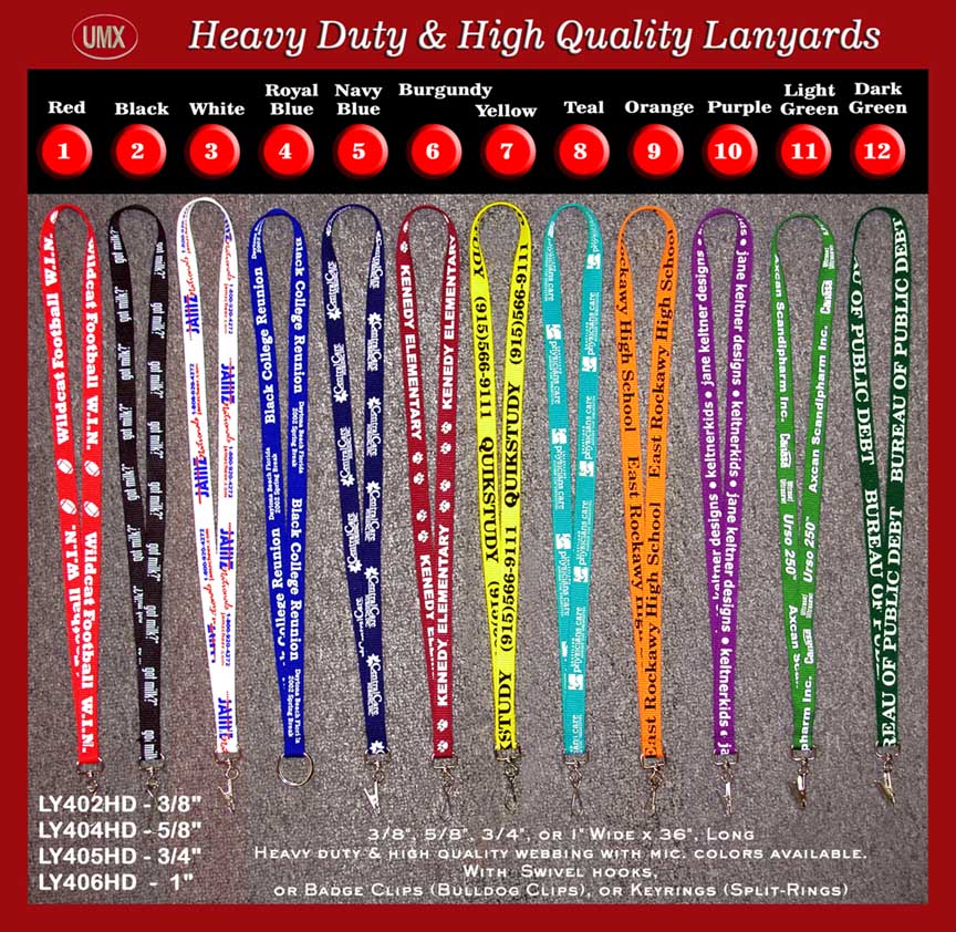 High-Quality and Heavy-Duty Lanyards with option of Safety Breakaway Protection<