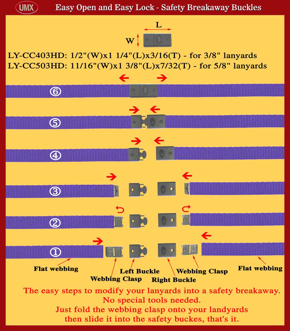 LY-CC503HD Flat Safety Breakaway Buckles For Safety Lanyards.