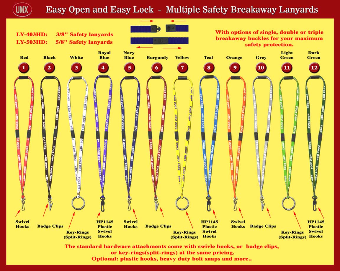 Multiple Safety Breakaway Lanyards For Your Maximum Safety Protedtion