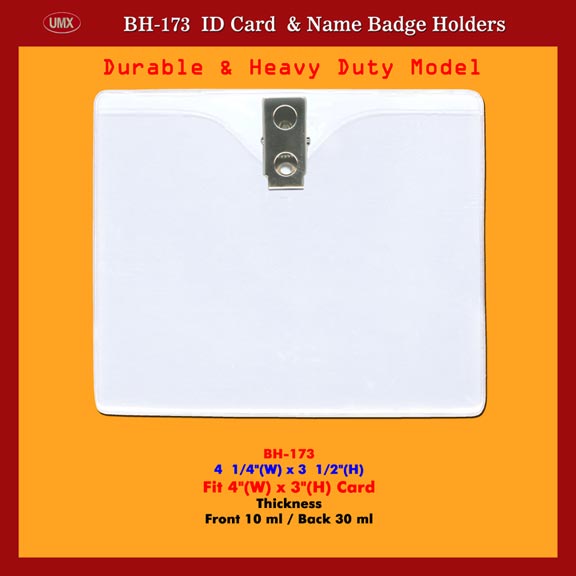 Durable and Heavy Duty 4(w)x3(h) ID Name Badge Holder Supply