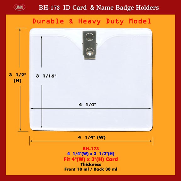Durable and Heavy Duty 4(w)x3(h) Name Badge Holders Supply