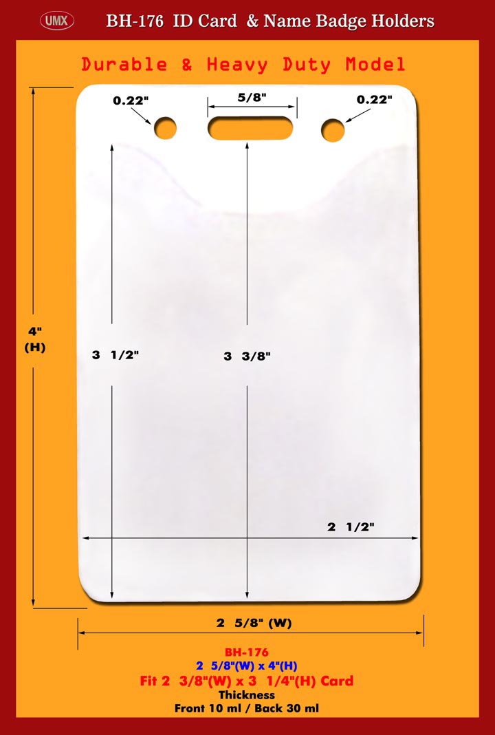 Durable and Heavy Duty 2 3/8(w)x3 1/4(h) Name Badge Holder