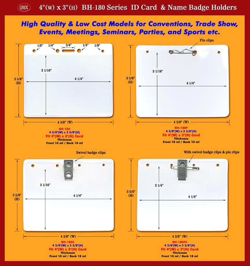 ID Holders,Identification Holder, Name Badge Holders: For Trade Shows,
Conventions, Exhibits, Events, Business meetings I.D. Badge Holders Supplies