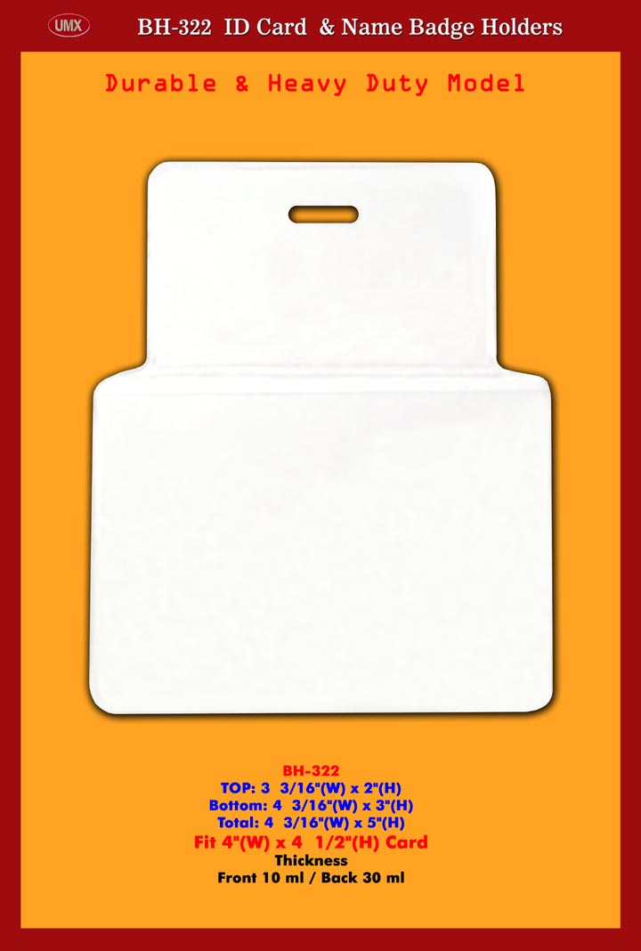 Durable and Heavy Duty 4"(w)x4 1/2"(h) Security Identification Name
Badge Holder