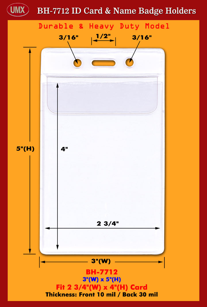 Top Loading ID Badge Holder With Flap