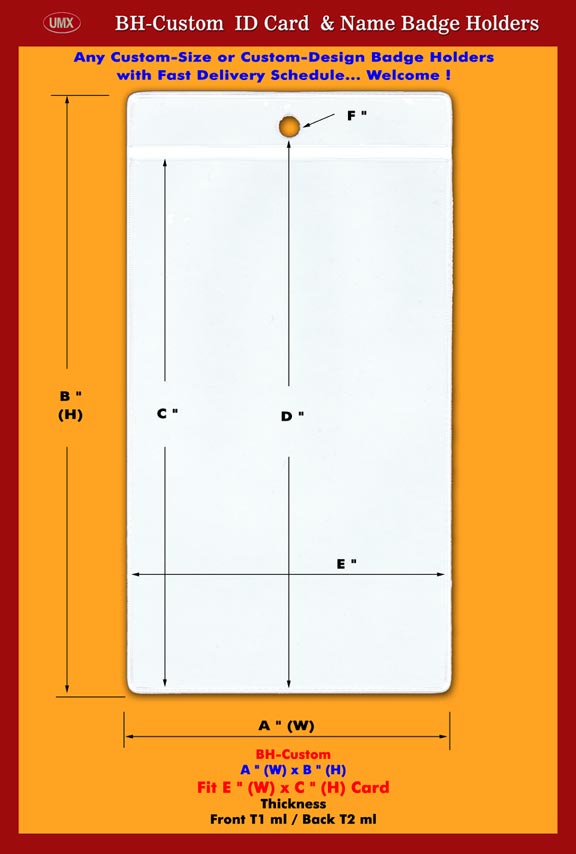 Custom Badge Holder, ID Holders, Clear Color Plastic Holder with Custom Design
Big Size.