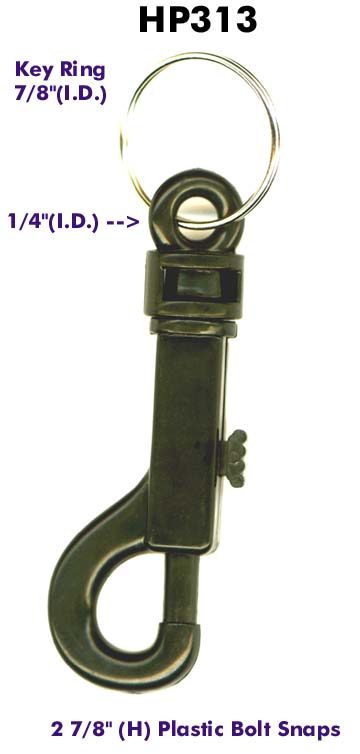 Plastic Bolt Snap, plastic snap hook with keyring hp313